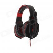 Each G4000 Stereo Pro Gaming Headband Headphone w/ Microphone / Remote / USB / 3.5mm - Red + Black