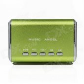 MD-05 Mini USB Rechargeable Aluminum Alloy MP3 Player Speaker w/ TF Slot / LED Light - Green