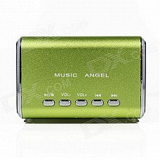 MD-05 Mini USB Rechargeable Aluminum Alloy MP3 Player Speaker w/ TF Slot / LED Light - Green MD-05 Mini USB Rechargeable Aluminum Alloy MP3 Player Speaker w/ TF Slot / LED Light - Green