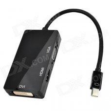 Mini DisplayPort to HDMI / VGA / DVI Convertor - Black Mini DisplayPort to HDMI / VGA / DVI Convertor - Black