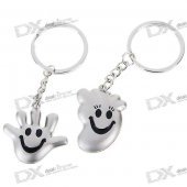 Palm and Feet Shaped Kirksite Couple's Keychains (Pair)