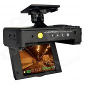 VACRON CDR-E02 3.0" Full HD 1080P CMOS 105' Wide Angle Car DVR w/ G-sensor, IR Night Vision - Black