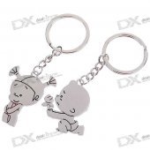 Cute Kid Kirksite Couple's Keychains (Pair)