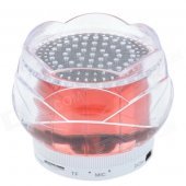 FL-01 Mini Crystal Rose Style Bluetooth V2.0 2-CH Speaker w/ TF / Mic. / FM - Red + Transparent
