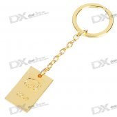 Gold Bullion Bar Shaped Zinc Alloy Keychain (Shape Assorted)