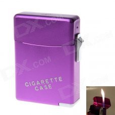 2-in-1 Zinc Alloy Orange Flame Butane Gas Lighter - Purple 2-in-1 Zinc Alloy Orange Flame Butane Gas Lighter - Purple