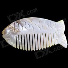 Creative Natural Shells Handmade Cute Fish Shaped Comb - Gray + Green