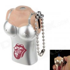 Creative Bathing Suit Human Body Style Windproof Blue Flame Butane Gas Lighter - Silver + Red Creative Bathing Suit Human Body Style Windproof Blue Flame Butane Gas Lighter - Silver + Red