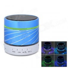 Portable Bluetooth v3.0 Speaker w/ Hands-Free / Colorful Light - Blue + Black Portable Bluetooth v3.0 Speaker w/ Hands-Free / Colorful Light - Blue + Black
