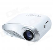 24W LCD High Definition Home Mini Projector w/ Supports HDMI - White (US Plug)
