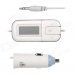 T-1302 1.2" LCD Screen Car Audio FM Transmitter w/ Car Charger Adapter, 3.5mm Plug - White T-1302 1.2" LCD Screen Car Audio FM Transmitter w/ Car Charger Adapter, 3.5mm Plug - White