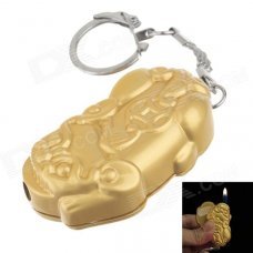 Zinc Alloy Super Firepower Blue Flame Butane Gas Lighter - Golden Zinc Alloy Super Firepower Blue Flame Butane Gas Lighter - Golden