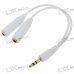 Gold Plated 3.5mm Stereo Audio Jack Splitter Y-Cable (White/17CM)