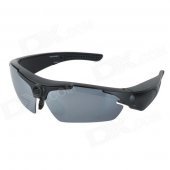 Sports Cycling Sunglasses w/ HD 720P 5.0MP 170 Degree Wide-angle Camera Lens - Black
