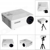Geekwire LP-6B Portable FHD 1080P LED Projector w/ HDMI, VAG, USB 2.0, AV, SD - White (EU Plug)