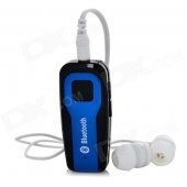 Bluetooth V4.0 Headset Music Receiver w/ Earphone - Black + Blue