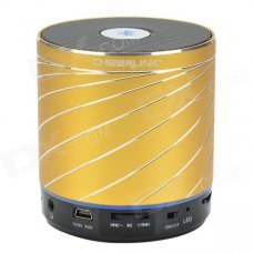 CHEERLINK SDH-801 HiFi Stereo Bluetooth V2.1 + EDR Speaker w/ Handsfree / FM / AUX / TF - Golden