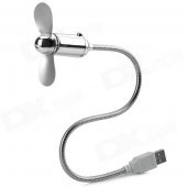 Bullet Shaped Flexible Neck USB 2.0 2-Blade Fan - Silver