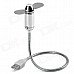 Bullet Shaped Flexible Neck USB 2.0 2-Blade Fan - Silver
