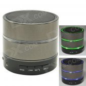 Mini Bluetooth V3.0 Speaker w/ Mic / TF Slot / FM Radio - Deep Grey + Black