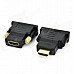 2-in-1 HDMI Male to DVI Female + HDMI Female to DVI Male Adapter - Black + Golden 2-in-1 HDMI Male to DVI Female + HDMI Female to DVI Male Adapter - Black + Golden