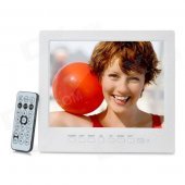 8" Screen HD Car Monitor Displayer w/ Remote Controller + AV / HDMI / USB / SD Interface - White