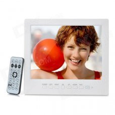 8" Screen HD Car Monitor Displayer w/ Remote Controller + AV / HDMI / USB / SD Interface - White