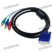 VGA Male to 3-RCA Male Shielded Cable (1.5M-Length)