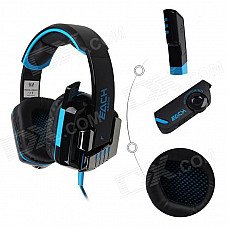 Each G8000 Stereo Pro Gaming USB + 3.5mm Plug Headphone w/ Microphone - Black + Blue (2.2m-Cable) Each G8000 Stereo Pro Gaming USB + 3.5mm Plug Headphone w/ Microphone - Black + Blue (2.2m-Cable)