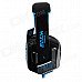 Each G8000 Stereo Pro Gaming USB + 3.5mm Plug Headphone w/ Microphone - Black + Blue (2.2m-Cable) Each G8000 Stereo Pro Gaming USB + 3.5mm Plug Headphone w/ Microphone - Black + Blue (2.2m-Cable)