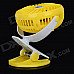 Li Shuo F-130 360 Degrees Rotation Mini Rechargeable 4-Blade Fan w/ Clip - White + Yellow
