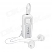 Bluetooth V4.0 Stereo Headset Receiver w/ Earphone for IPHONE / IPAD + More - White + Silver