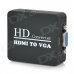 HDMI toVGA HD Convertor w/ 3.5mm Male to 2-Female Audio Cable - Black HDMI toVGA HD Convertor w/ 3.5mm Male to 2-Female Audio Cable - Black