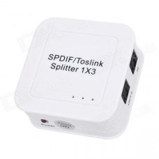 NEWKENG 1 x 3 Toslink Audio Fiber Optic Splitter - White + Black NEWKENG 1 x 3 Toslink Audio Fiber Optic Splitter - White + Black