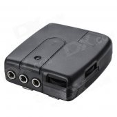 Motorcycle Helmet Mounted Front & Rear Seat Walkie Talkie Intercom w/ Earphones - Black (2 x AA)