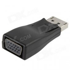DisplayPort Male to VGA Female Adapter - Black DisplayPort Male to VGA Female Adapter - Black