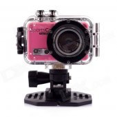 PANNOVO M300 5.0MP HD Sports Camera w/ 0.4" LCD, Wi-Fi, TF, USB - Pink