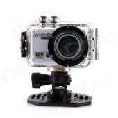 PANNOVO 5.0 MP CMOS HD Sports Camera w/ 0.4" LCD, Wi-Fi, TF, USB - White