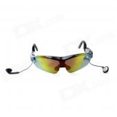 BLSYS001 Stereo Bluetooth Polarized Sunglasses w/ Talk Function + Microphone + Earphones - Black