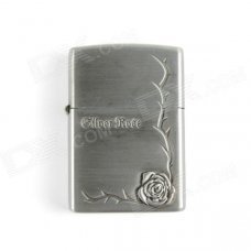 Noble Rose Relievo Kerosene Lighter - Silver