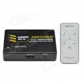 CHEERLINK 1080P PIP 4K x 2K HDMI 1.4b Switcher w/ IR Remote Control - Black (3-In / 1-Out)