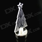 PZCD MY-10 RGB LED Candle Style Colorful Mini Desktop Christmas Tree Lamp - Transparent + Silver