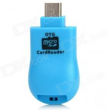 2-in-1 Micro USB OTG TF Card Reader for Cell Phone / Tablet PC - Blue 2-in-1 Micro USB OTG TF Card Reader for Cell Phone / Tablet PC - Blue