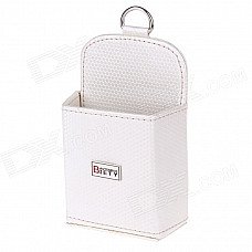 Carbon Fiber Pattern Microfiber Leather Upscale Hanging Debris Bag - White