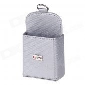 Carbon Fiber Pattern Microfiber Leather Upscale Debris Bag - Gray