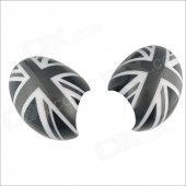 Carking D1409118 UK Flag Pattern ABS UV Protected Car Door Mirror Stickers - Grey + Black (2 PCS)