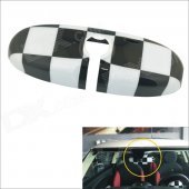Carking D1409127 Grid Pattern ABS UV Protected Car Interior Mirror Sticker - White + Black