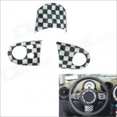 Carking DIY ABS Steering Wheel Covers for BMW Mini Cooper - Black + White