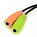 3.5mm Male to 2-3.5mm Female Audio Connection Cable - Black + Orange + Green (19cm) 3.5mm Male to 2-3.5mm Female Audio Connection Cable - Black + Orange + Green (19cm)