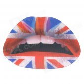 3D Sexy British Flag Lip Style Car Decoration Sticker - Red + Blue + Multi-colored